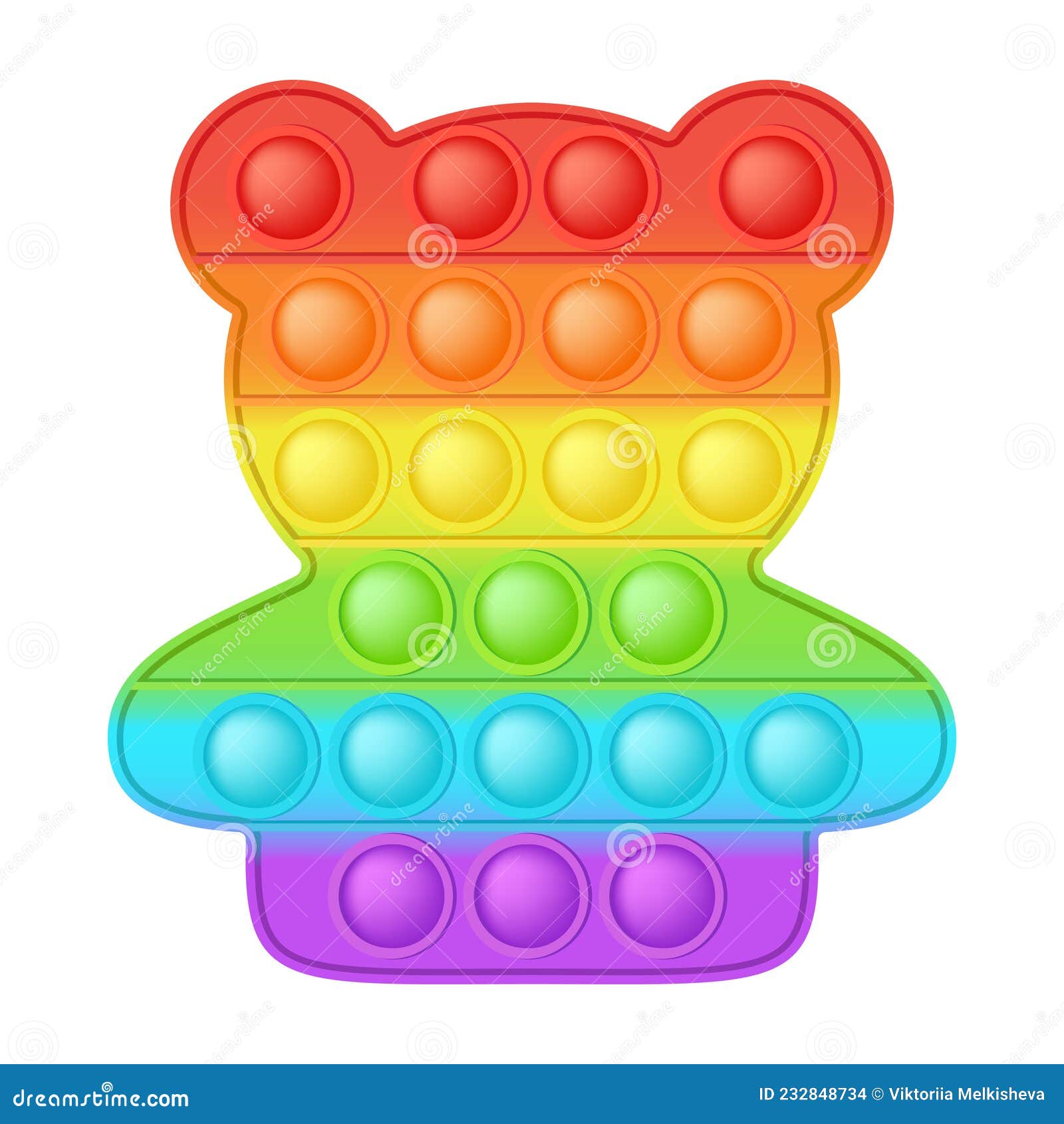 Popit-Figur Trägt Ein Modisches Silikon-Spielzeug Für Fidgets.  Suchterzeugendes Anti-Stress-Spielzeug in Kräftigen Regenbogenfarbe Vektor  Abbildung - Illustration von knall, unruhe: 232848734