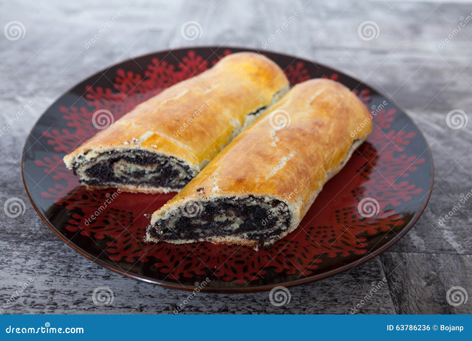 Poppy seed cake rolls stock photo. Image of seed, cake 63786236