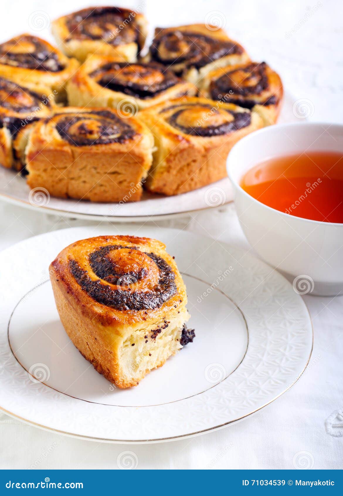 Poppy Seed Filling Swirl Buns Stock Image Image of food, pastry 71034539