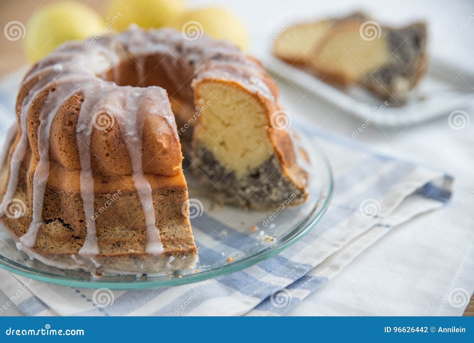 Poppy Seed Lemon Sponge Cake Stock Photo Image of birthday, food