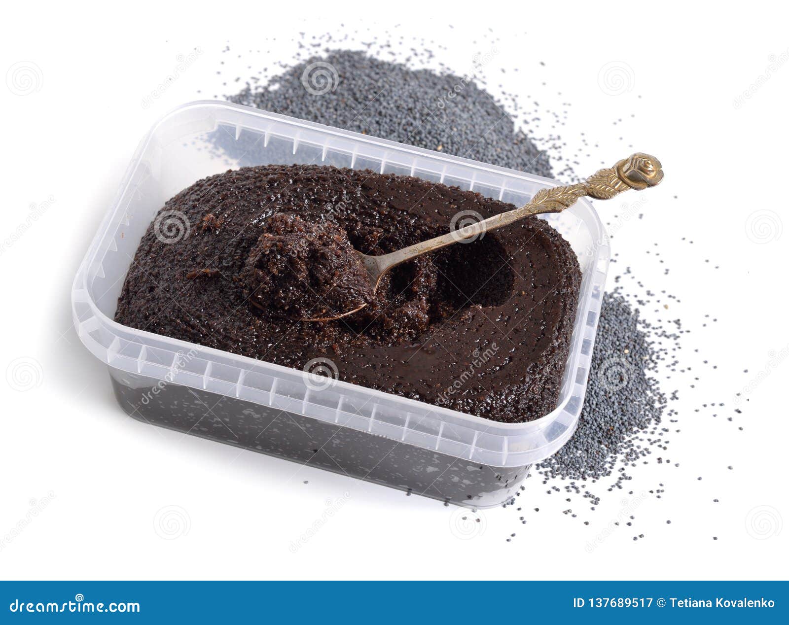 Poppy Seed Paste Isolated on White Background Stock Image Image of