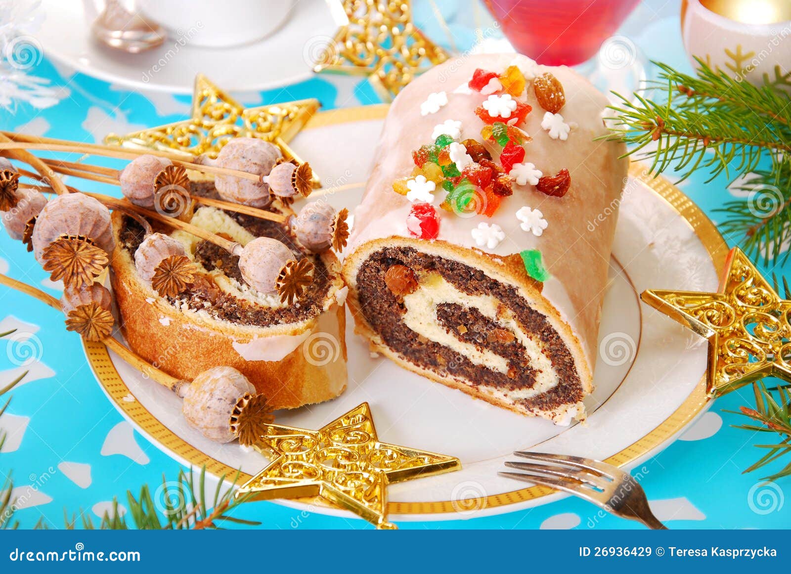 Poppy Seed Roulade for Christmas Stock Image Image of homemade