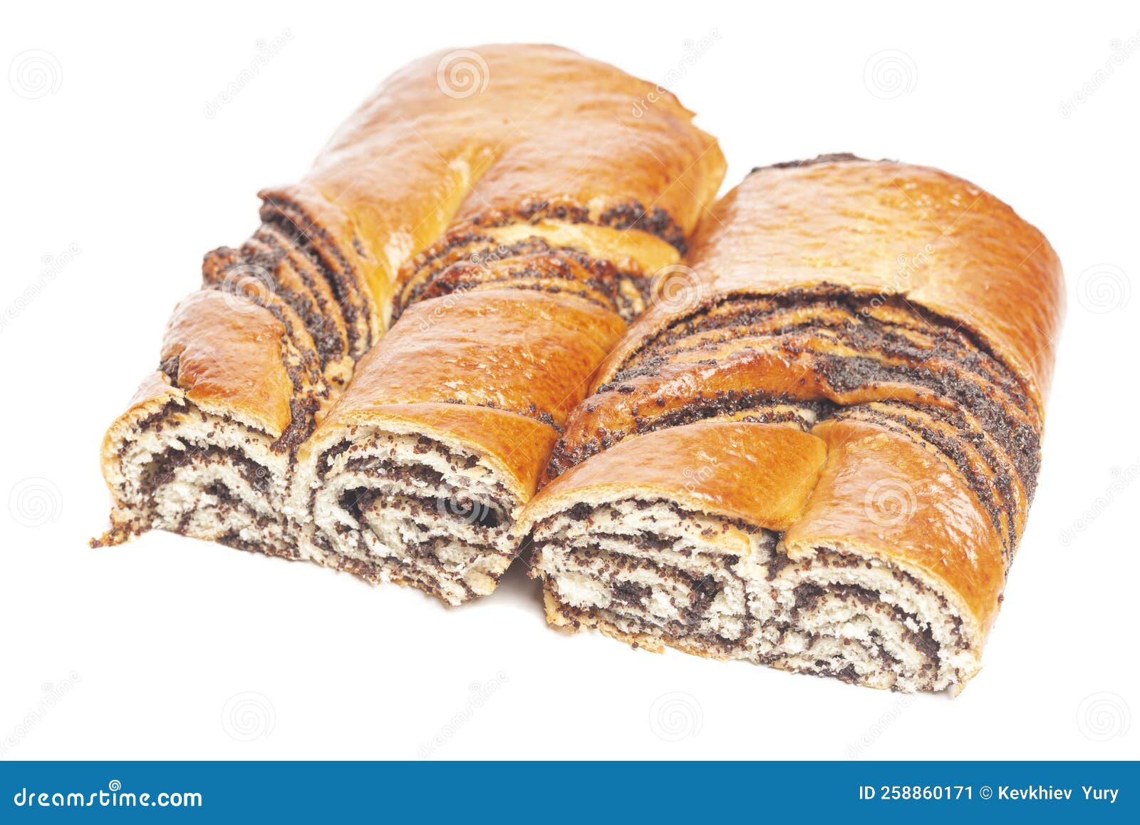 Poppy Seed Strudel Isolated on White Stock Image Image of christmas