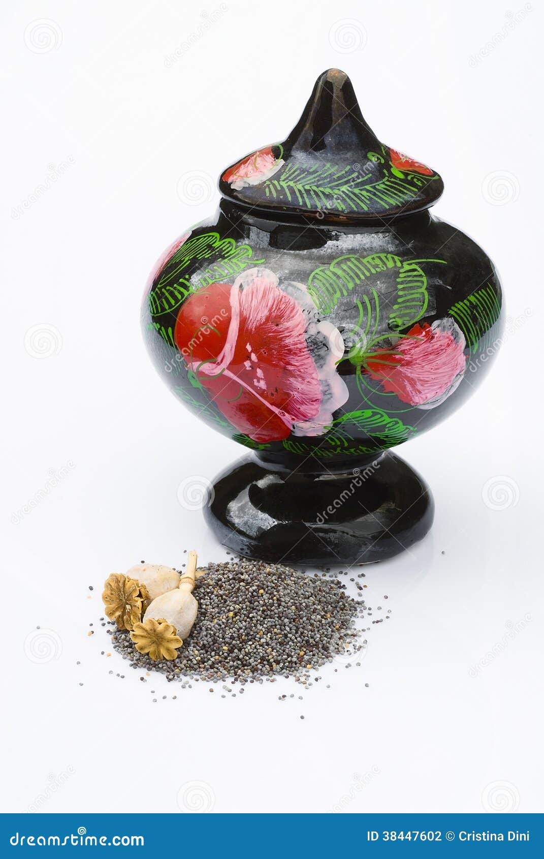 Poppy Seeds and Jar Isoalted Stock Photo Image of drug, seed 38447602