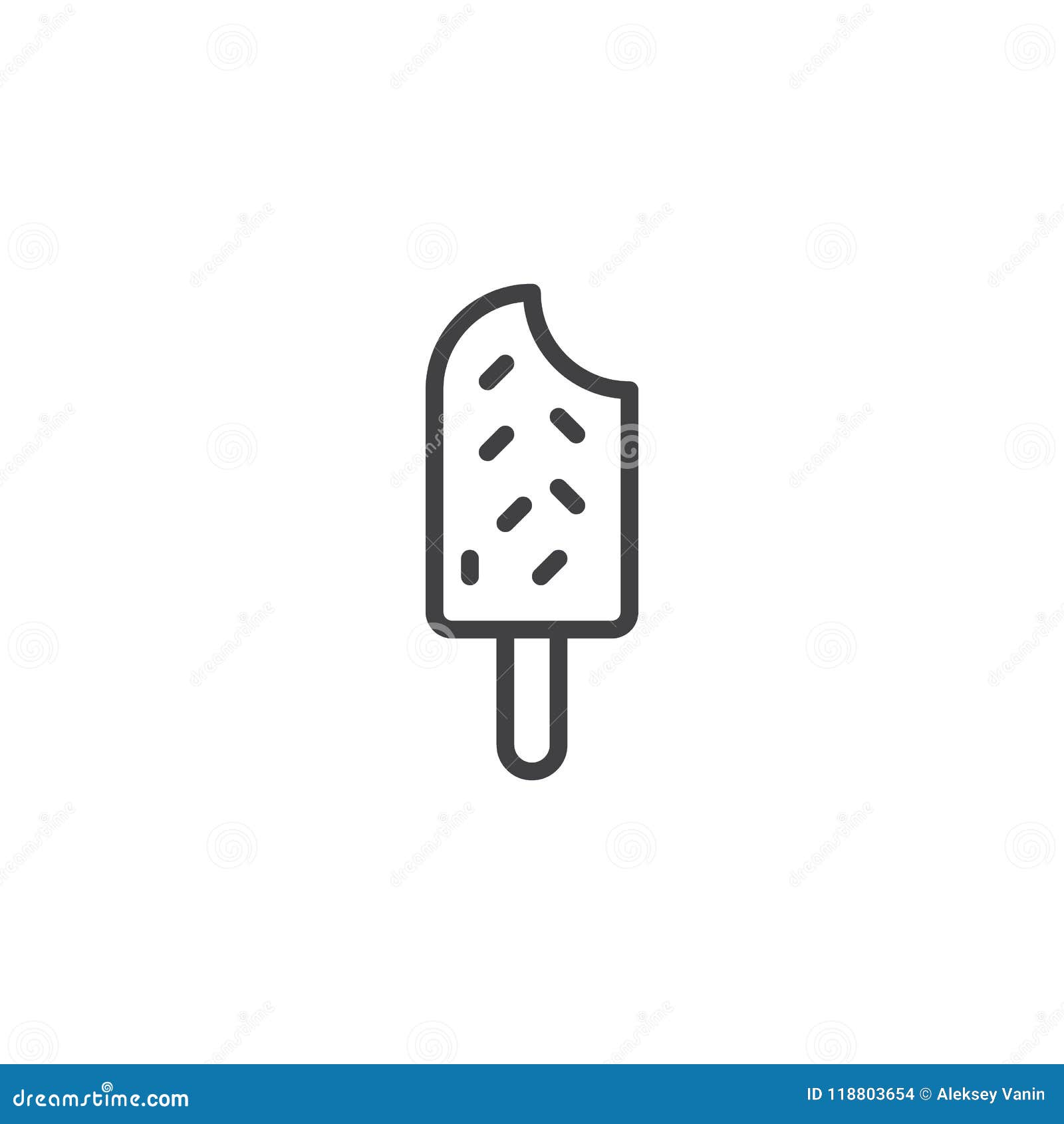 Popsicle ice outline icon stock vector. Illustration of sign - 118803654