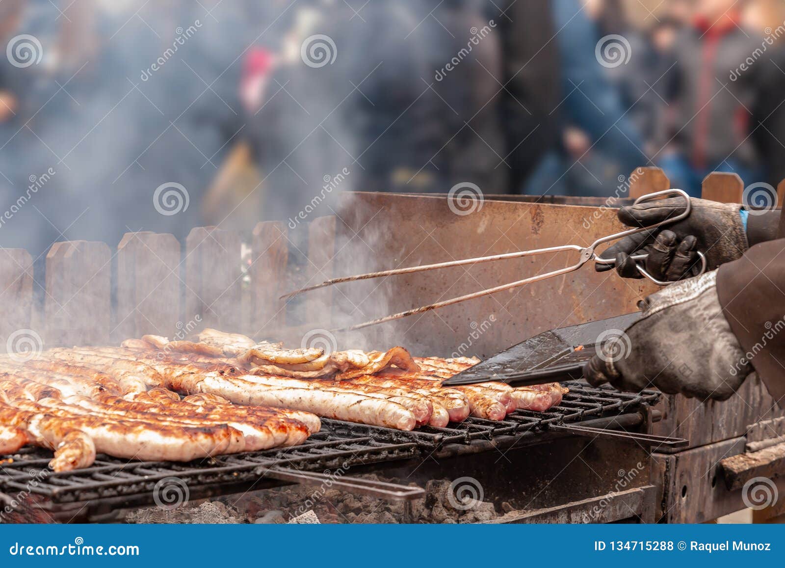 popular barbecue in the street