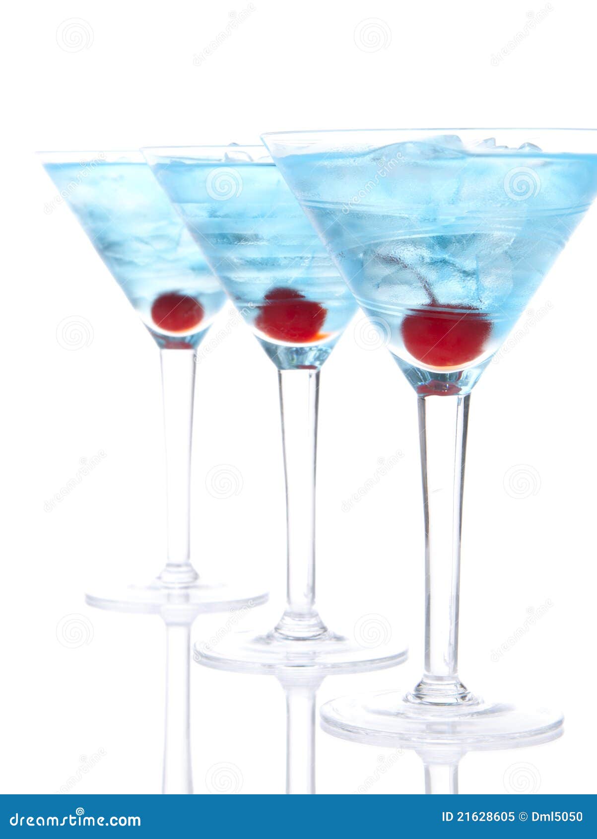 Popular Blue Martini Cocktails Row Composition Stock Image Image of