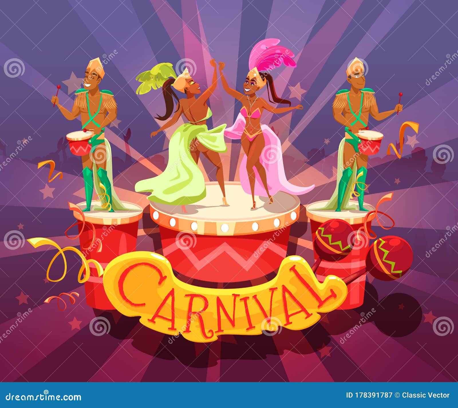 Popular Brazil Carnival Event Advertising Poster Stock Vector -  Illustration of carnival, fiesta: 178391787