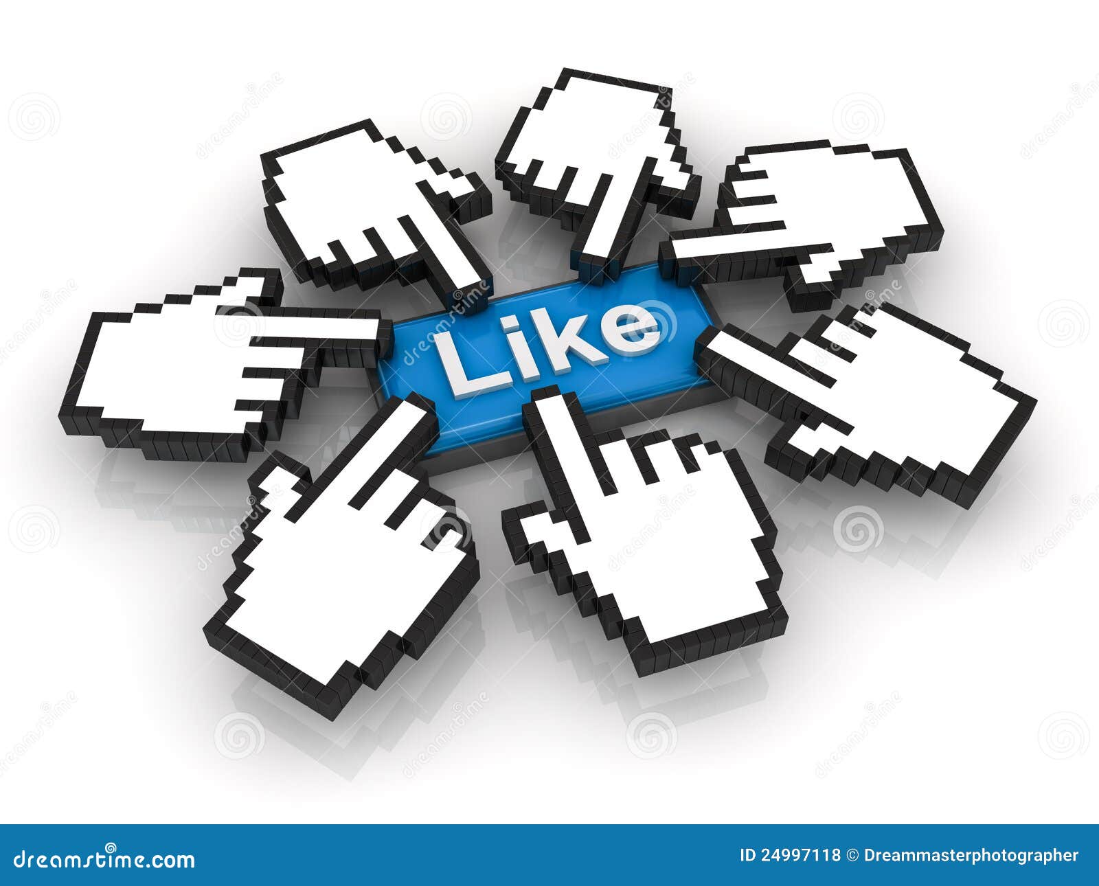 popular concept, clicking like button