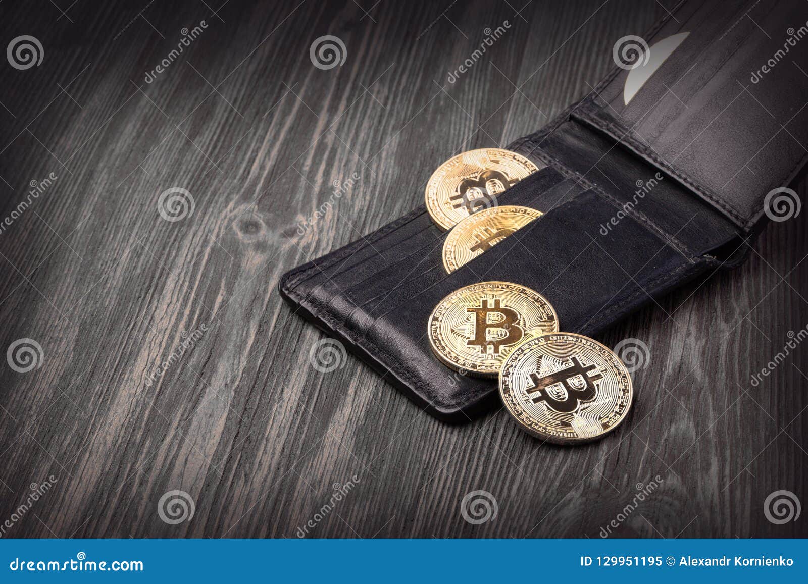 Popular Cryptocurrency In Leather Wallet Stock Image ...