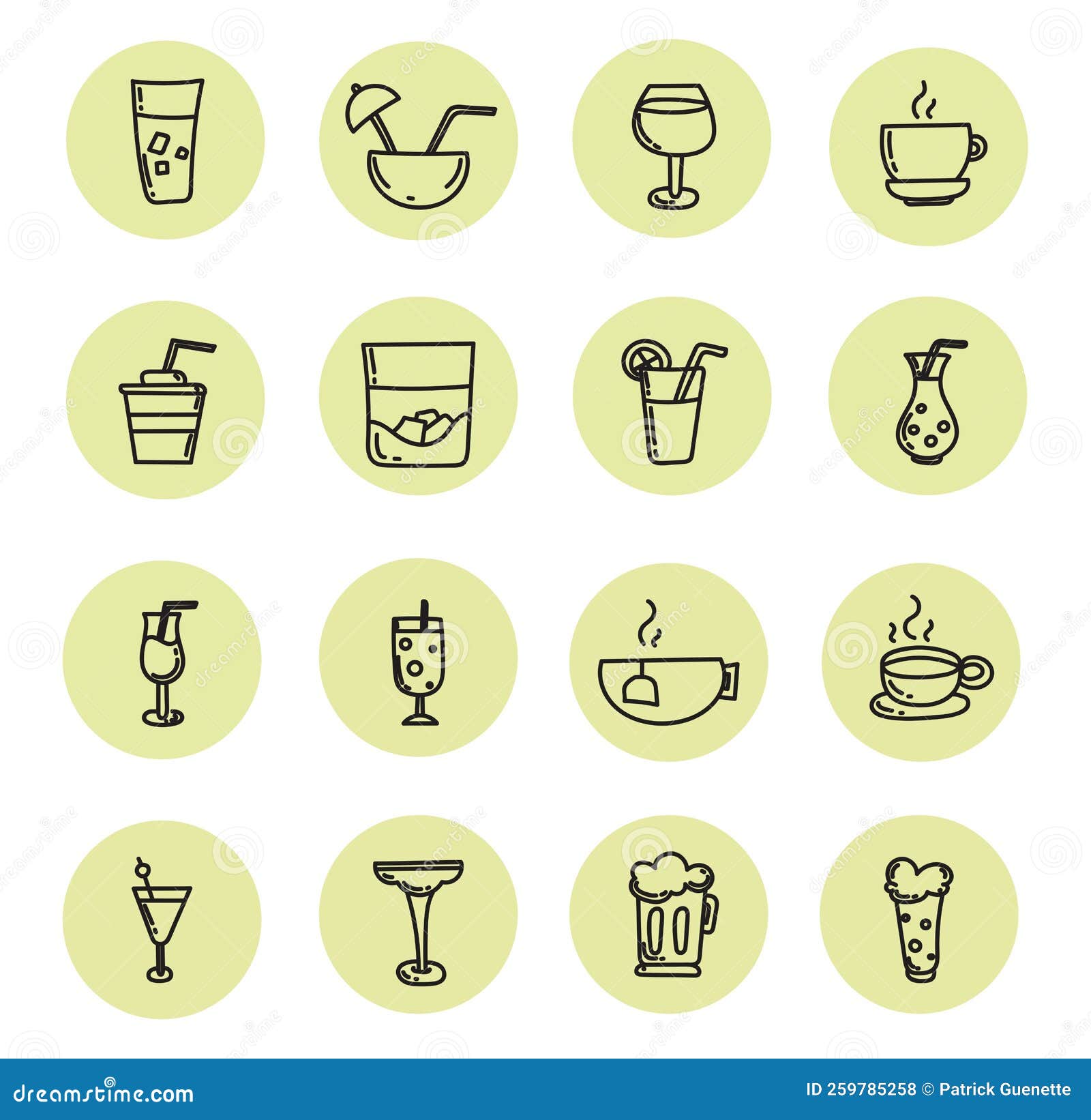 Popular drinks, icon stock vector. Illustration of lime 259785258