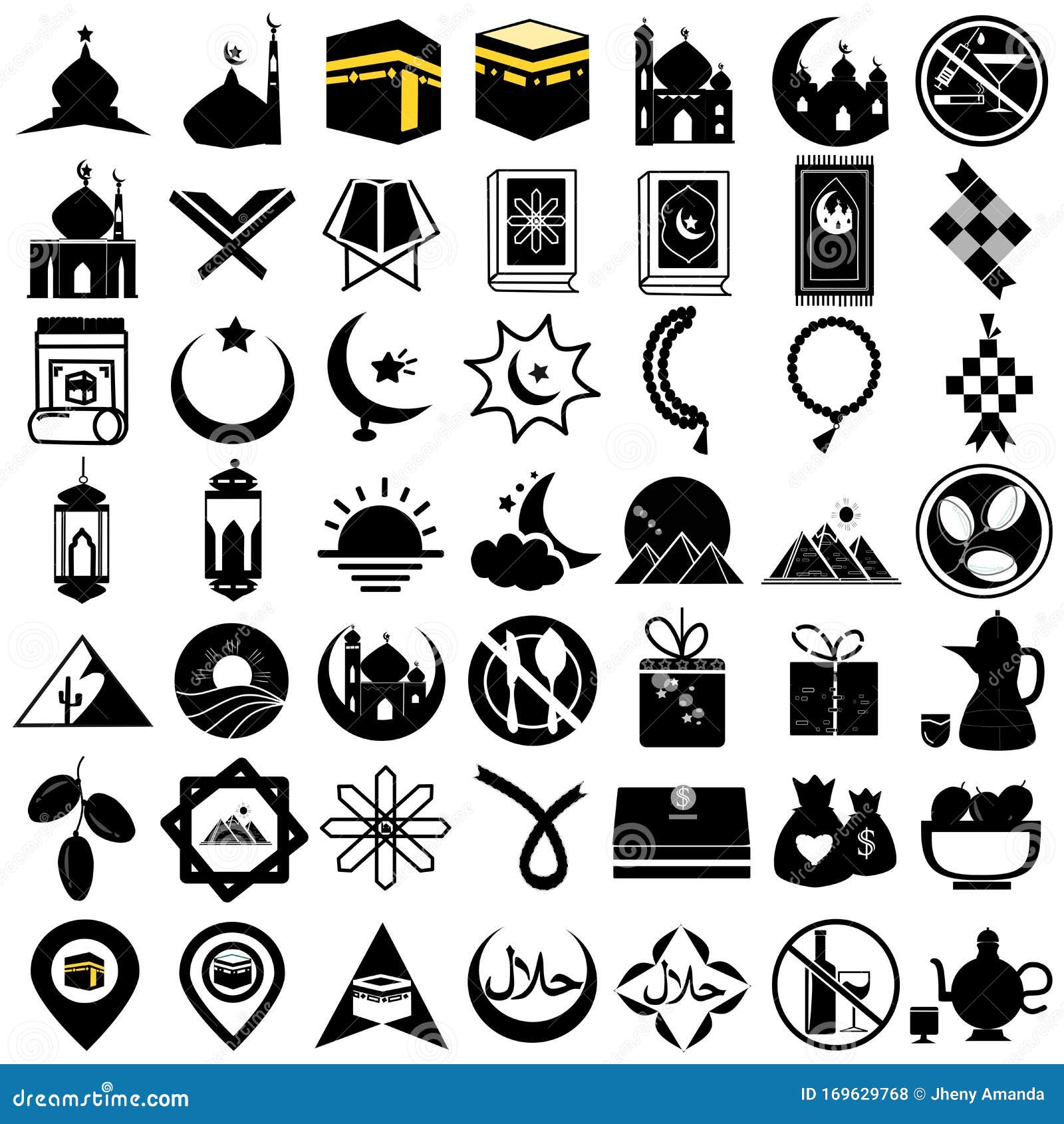 Popular Islamic Line Art Icons Set Ramadan Kareem Line Vector Icons