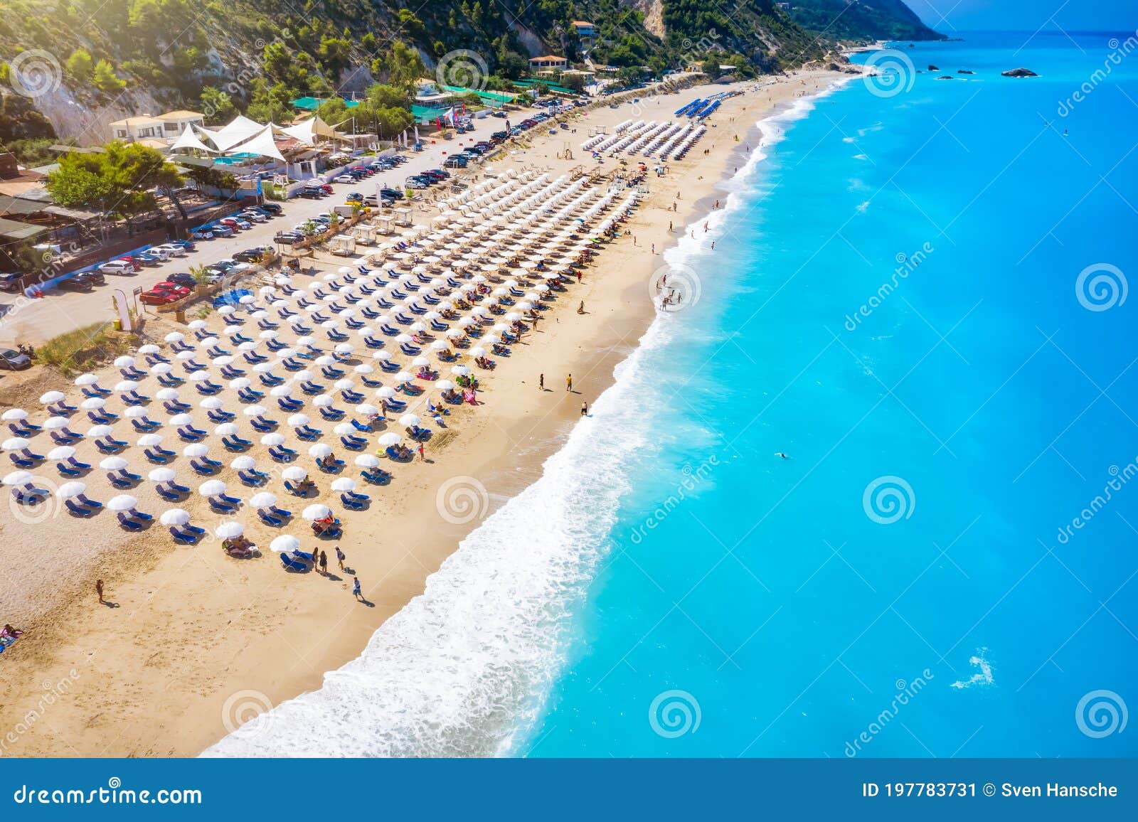 The Popular Kathisma Beach on the Greek Island of Lefkada Editorial ...