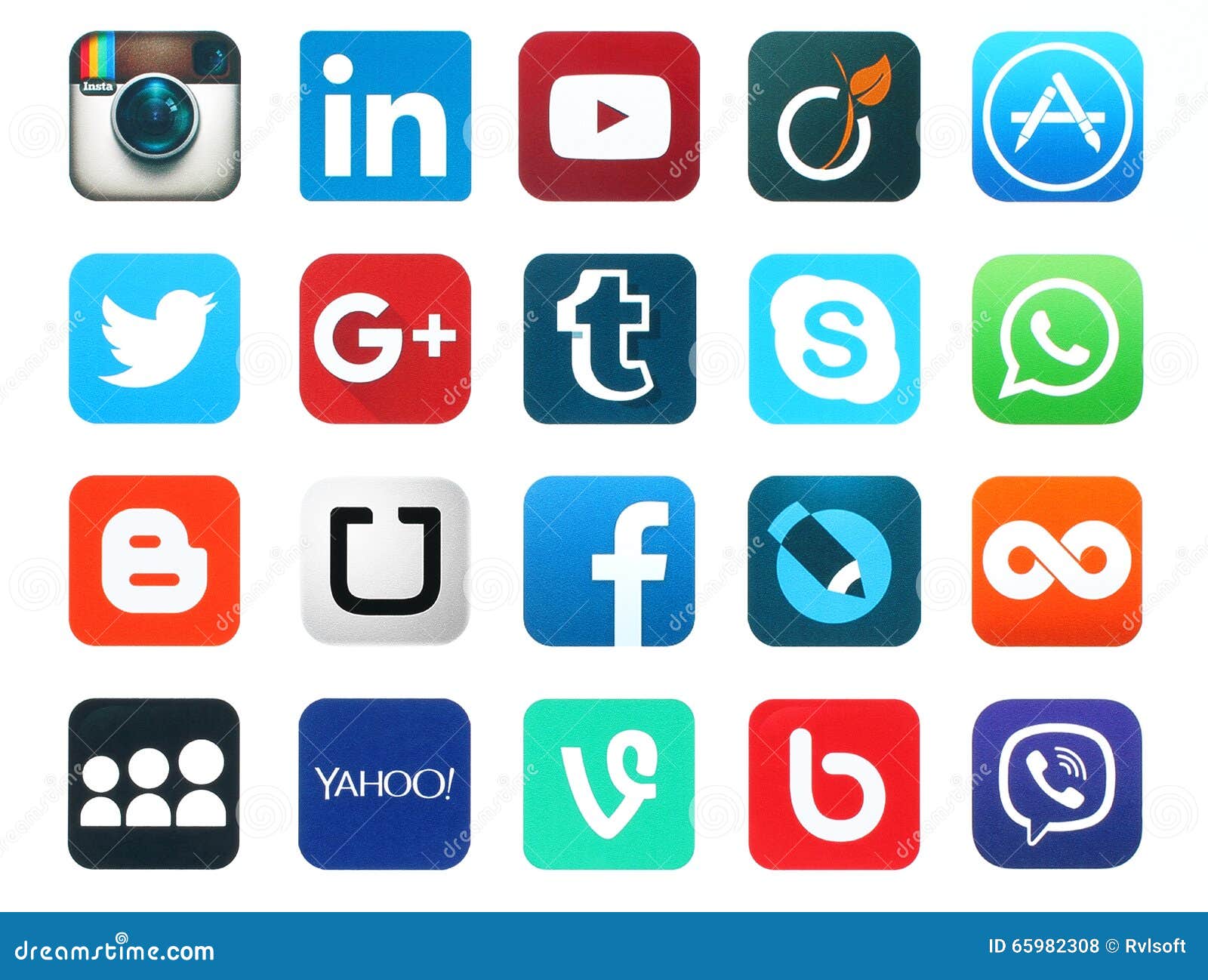 Popular Social Media Icons Editorial Stock Photo - Image ...