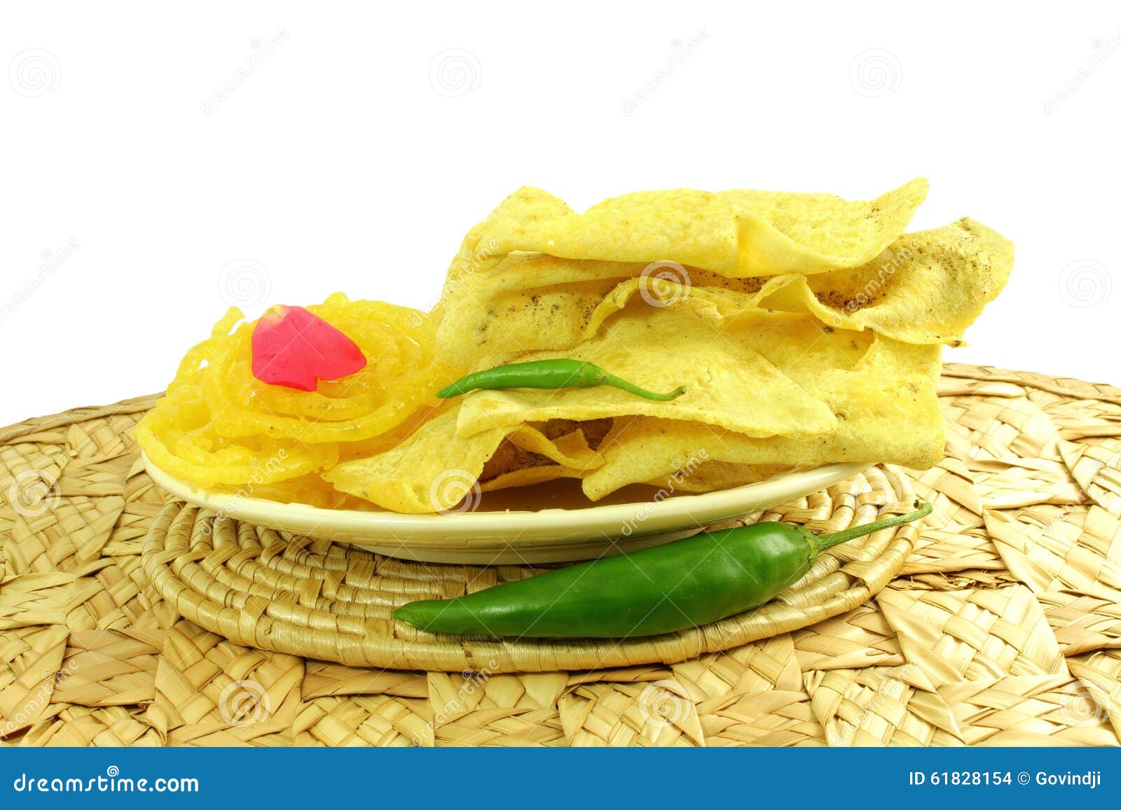 Popular Traditional Gujarati Indian Snack Fafda Jalebi 
