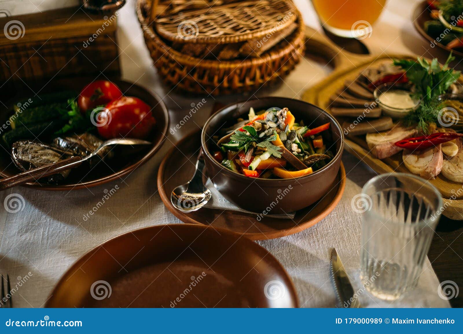 Popular Ukrainian Dishes on the Table, Food Photography Stock Image