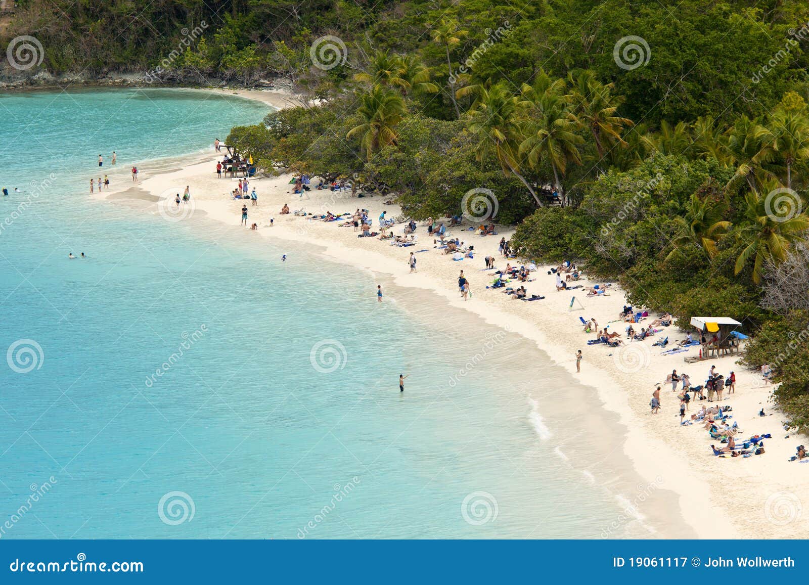 populated beach, us virgin islands