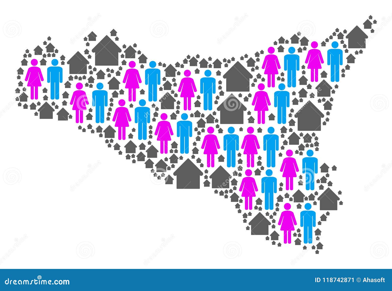 Demographics Sicilia Map stock vector. Illustration of humanity 118742871