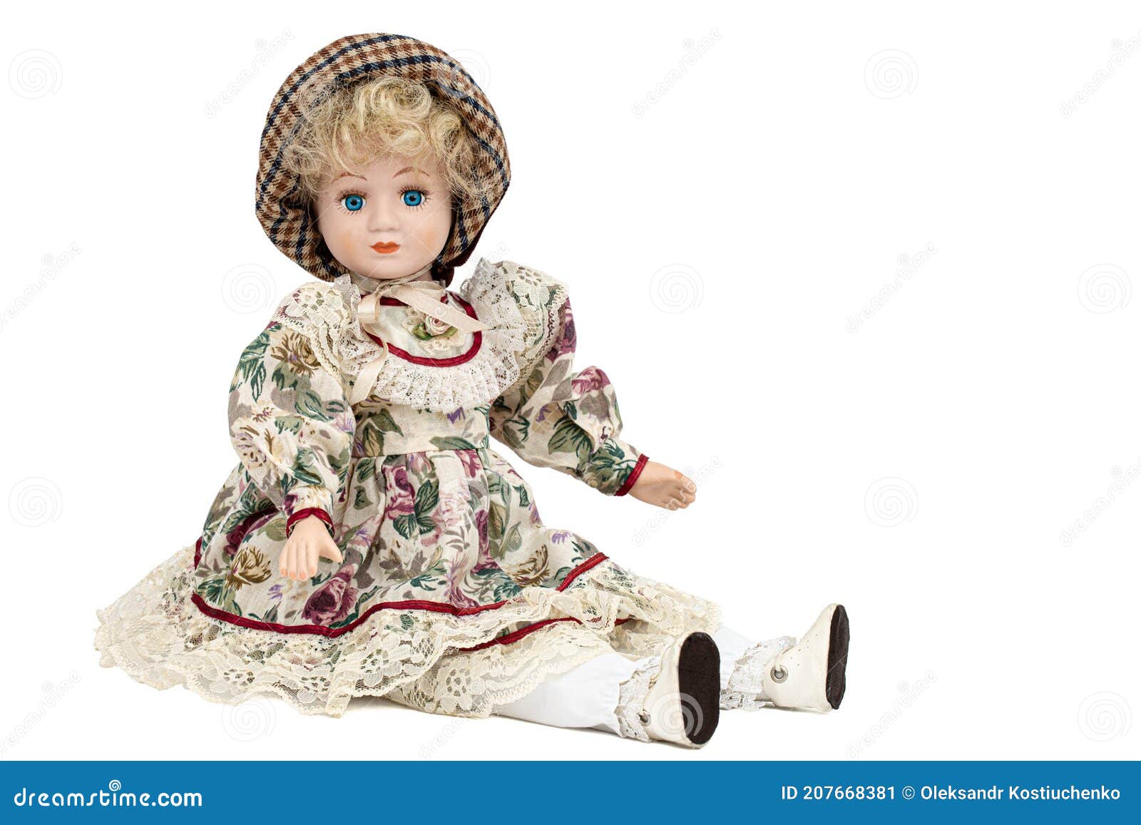 Porcelain Doll, Isolated on White Background Stock Image Image of