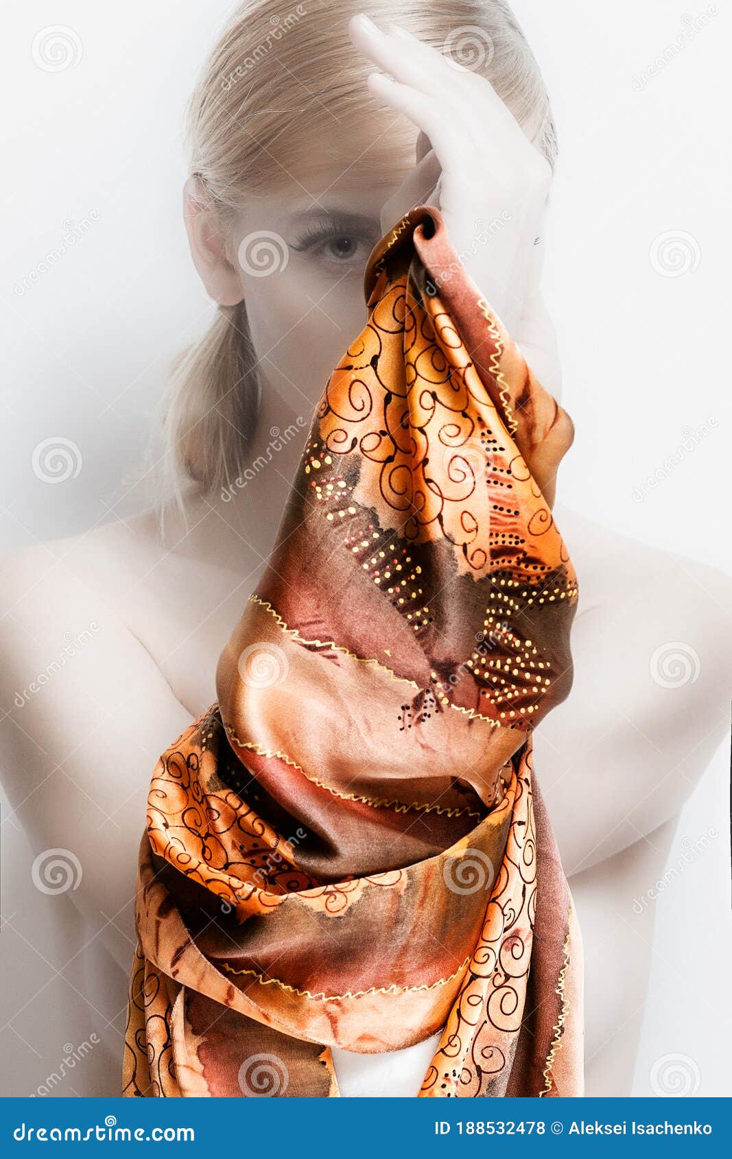 Porcelain Naked Lady With Silk Shawl Stock Photo Image Of Doll Face