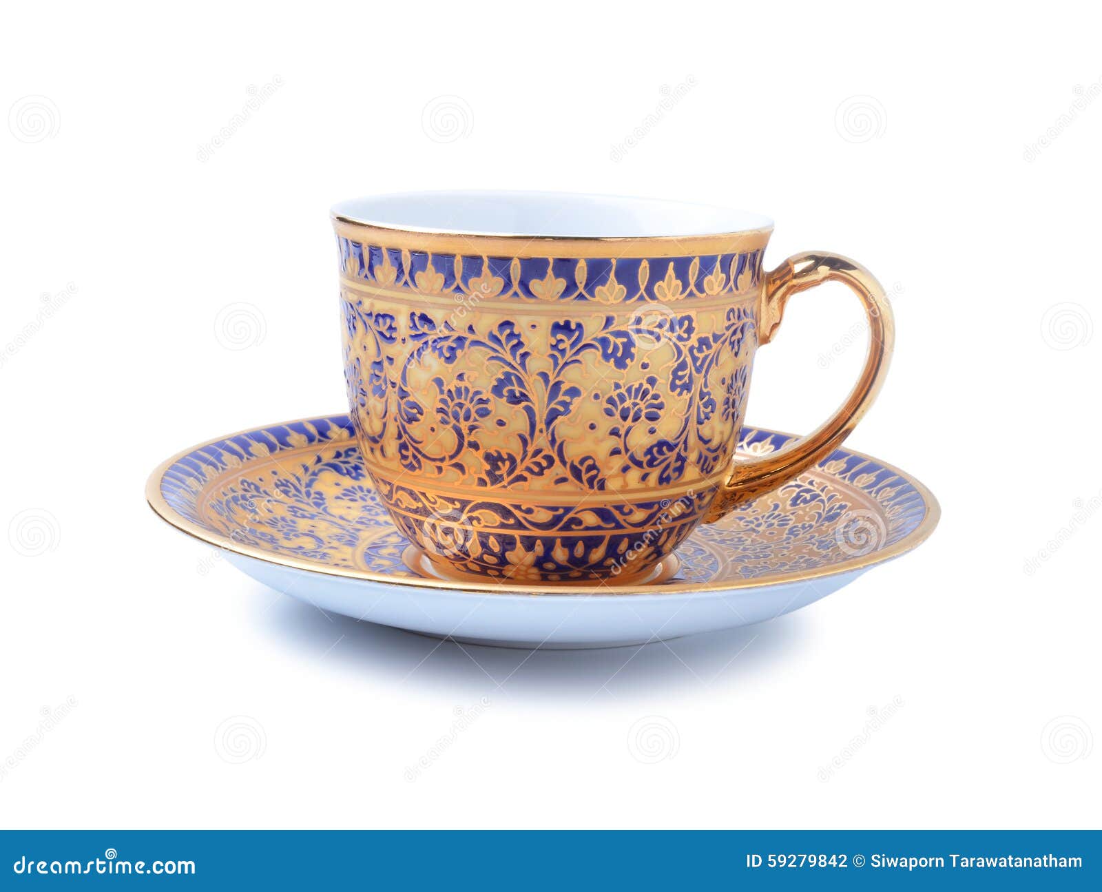 Porcelain Tea Cup on White Background Stock Photo Image of painted