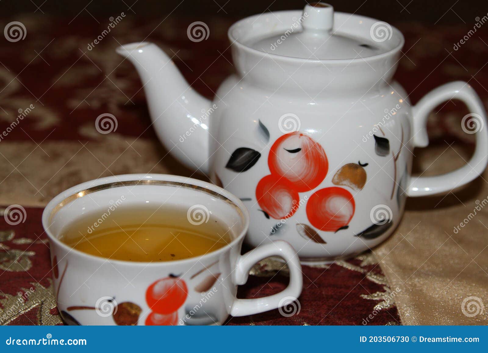 Teapot with cup stock photo. Image of teabrew, life 203506730