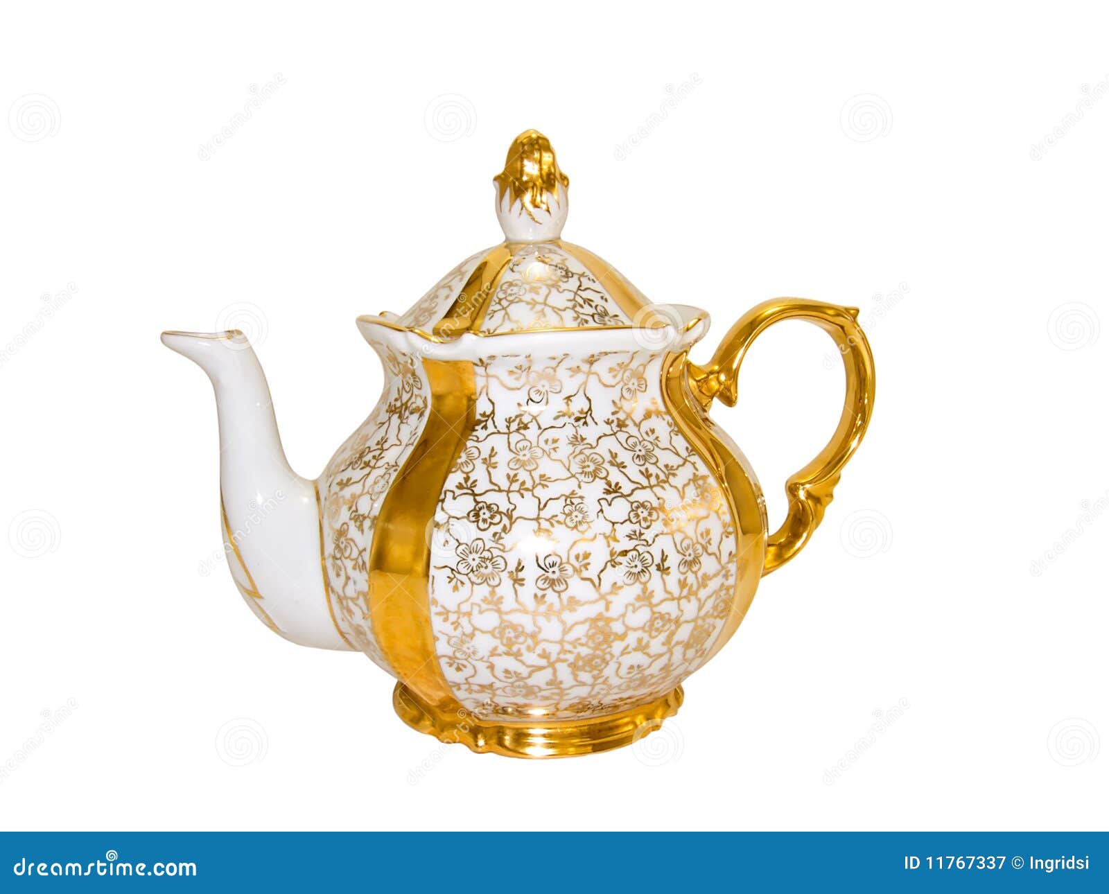 Porcelain Teapot From An Old Antique Service Stock Image Image of