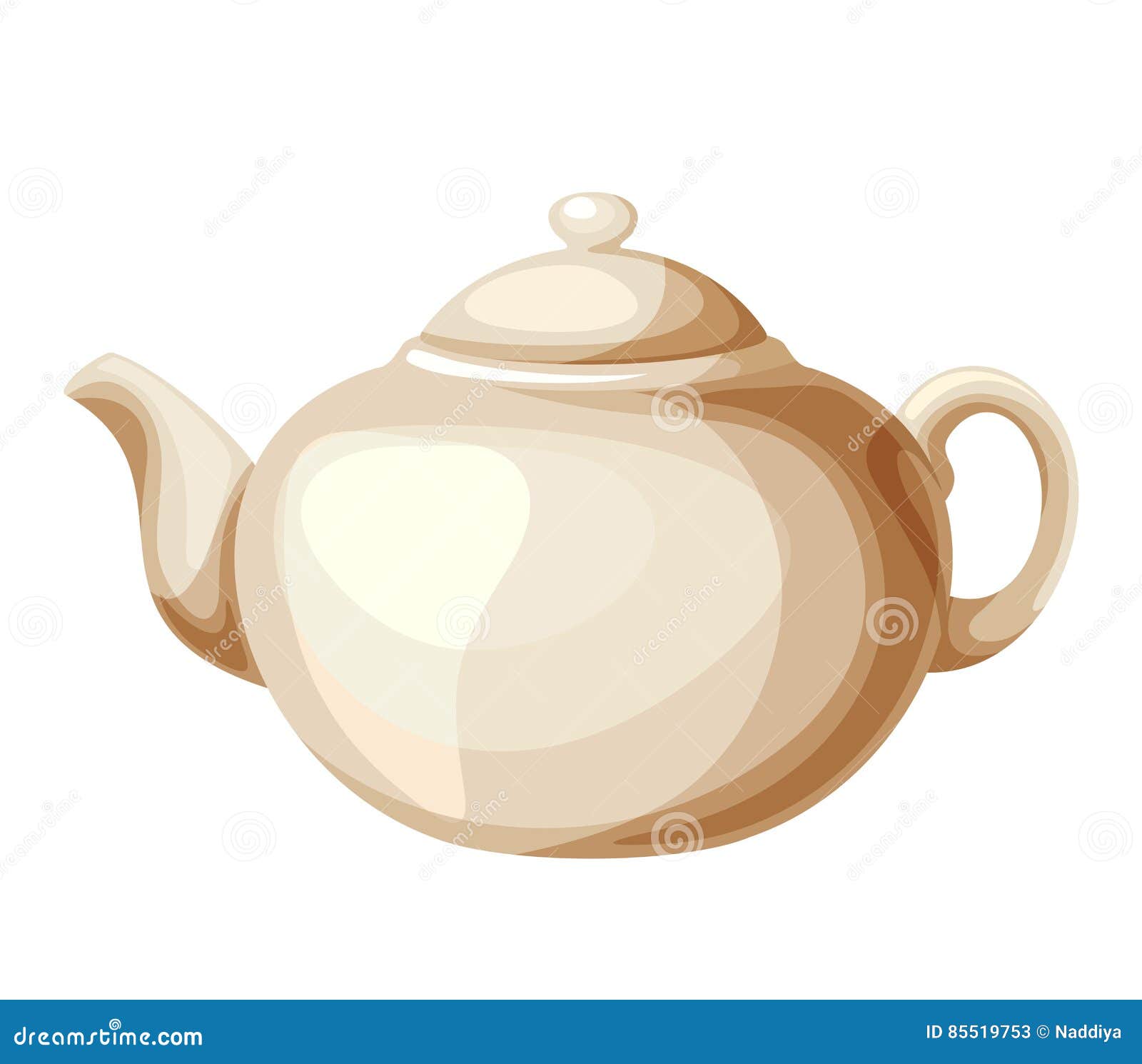 Porcelain Teapot. Vector Illustration. Stock Vector Illustration of