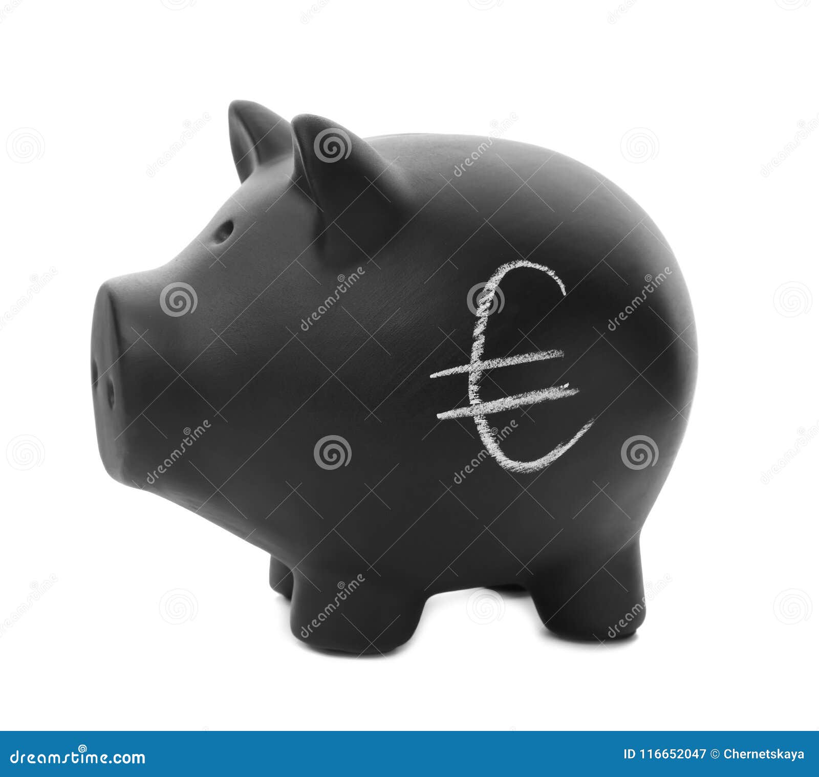 Porcellino Salvadanaio Nero Con L'euro Simbolo Immagine Stock - Immagine di  soldi, economico: 116652047
