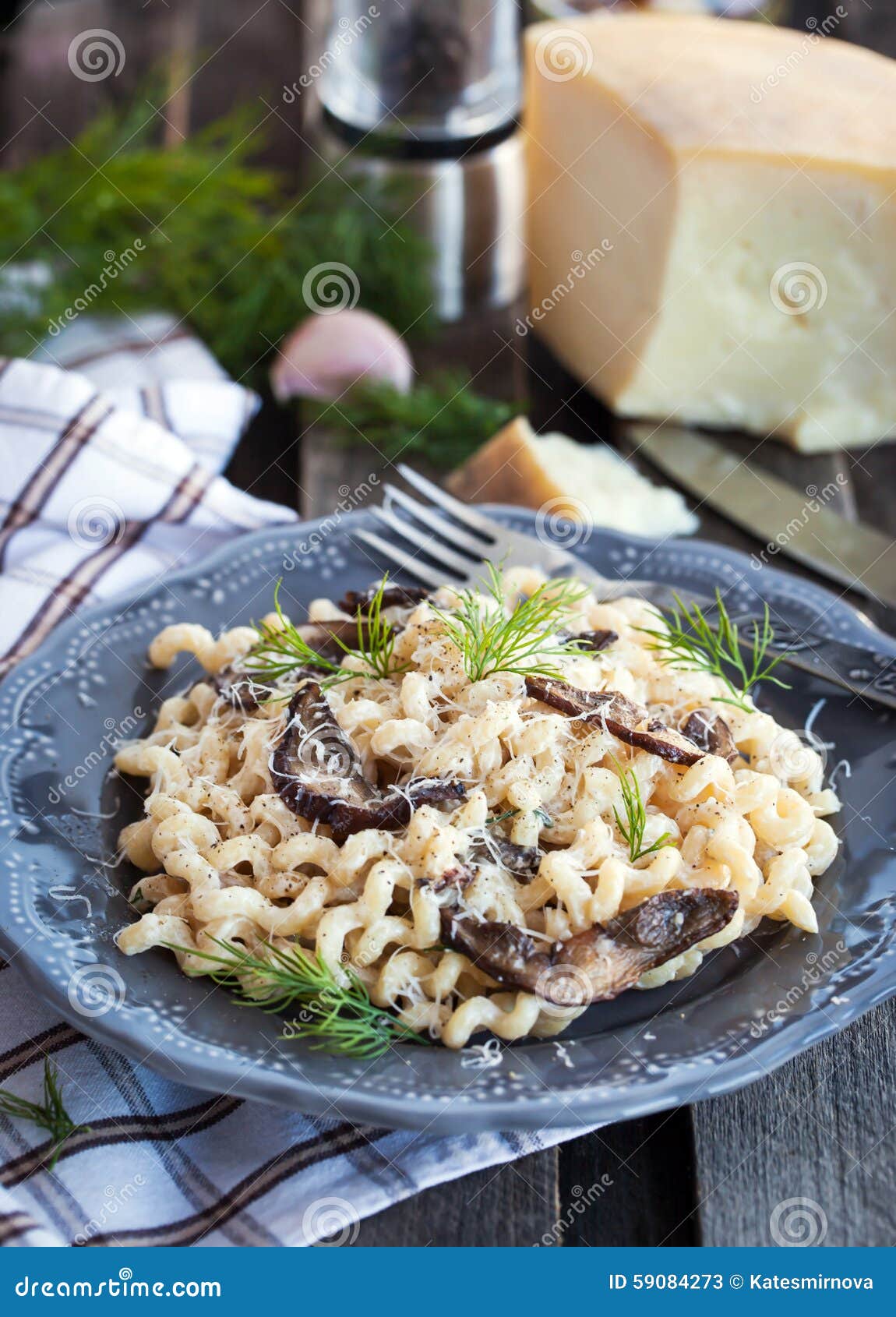 Porcini and parmesan pasta stock image. Image of dinner 59084273