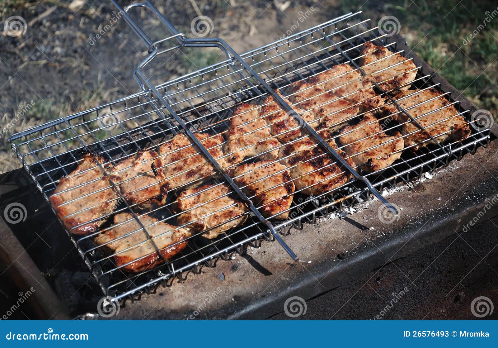 Pork on the Barbque Grill Stock Image Image of grilling, food 26576493