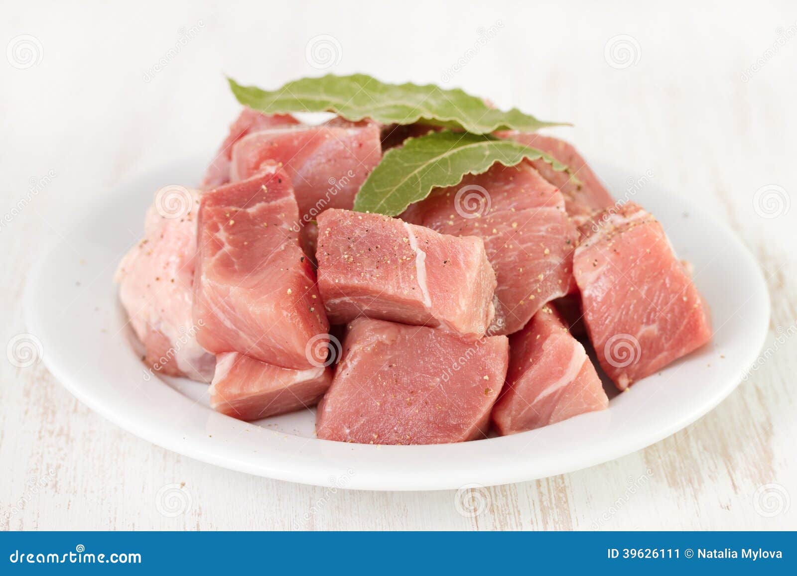 Pork with bay leaves stock image. Image of leaves, meal 39626111