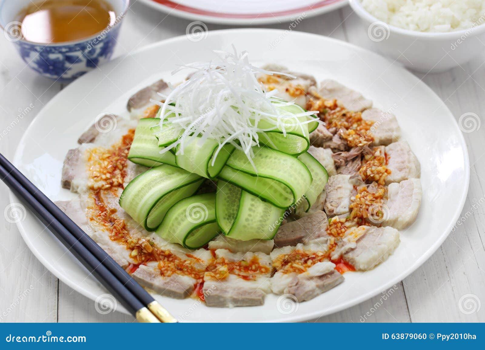pork belly slices with spicy garlic sauce, sichuan cuisine