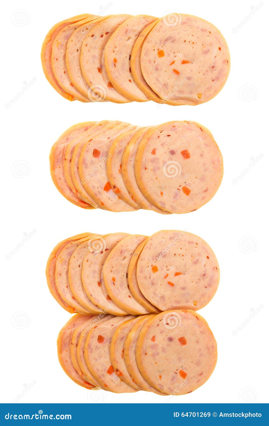 Pork Bologna with Chilli Isolated on White Background Stock Image