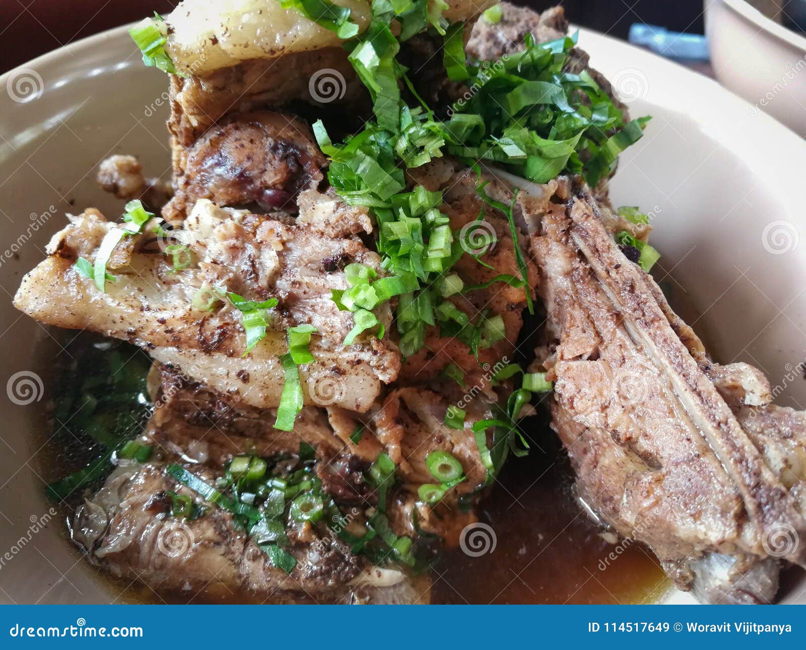 Pork bone soup stock image. Image of pork, thai, eating - 114517649