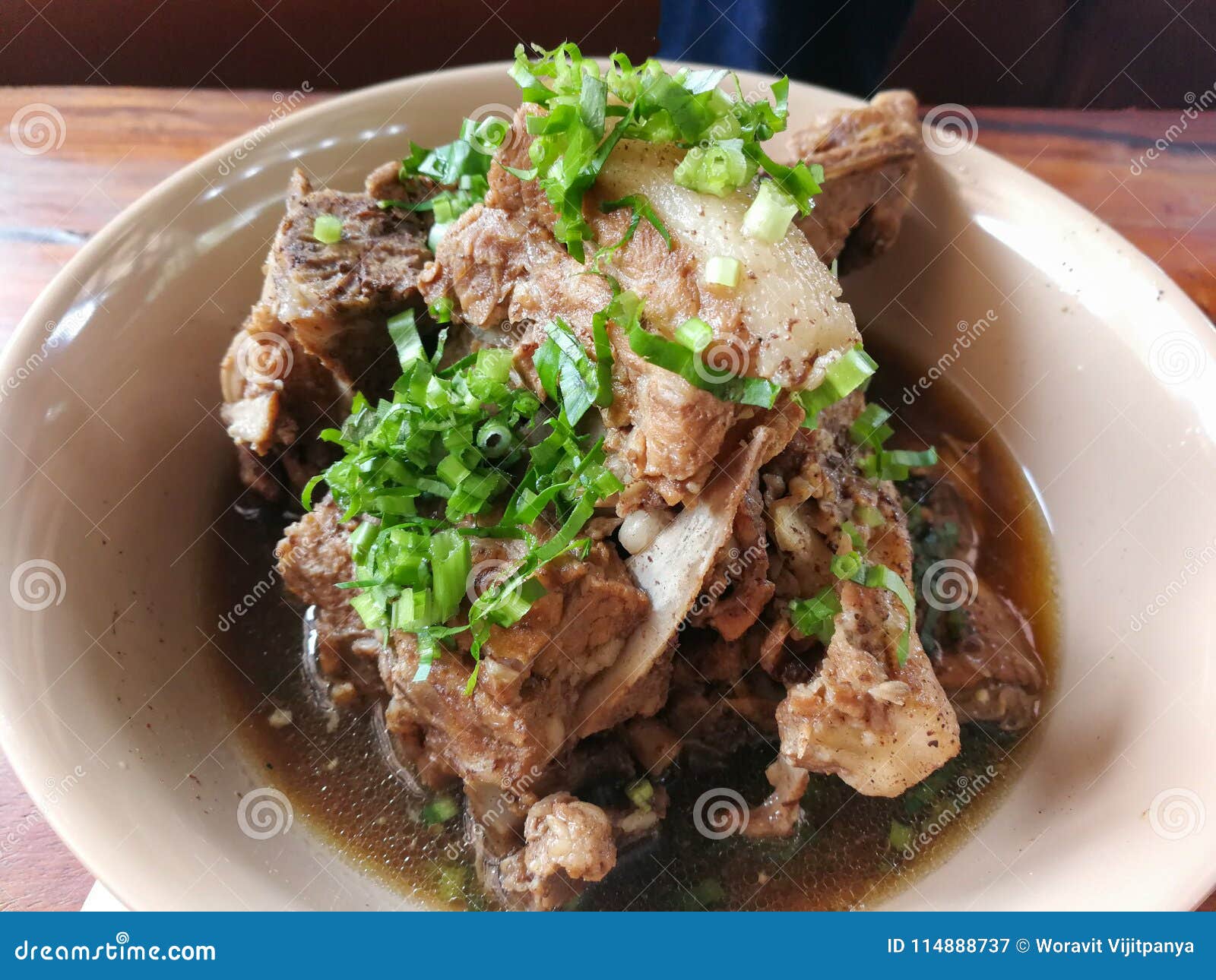 Pork bone soup stock image. Image of noodle, kitchen - 114888737