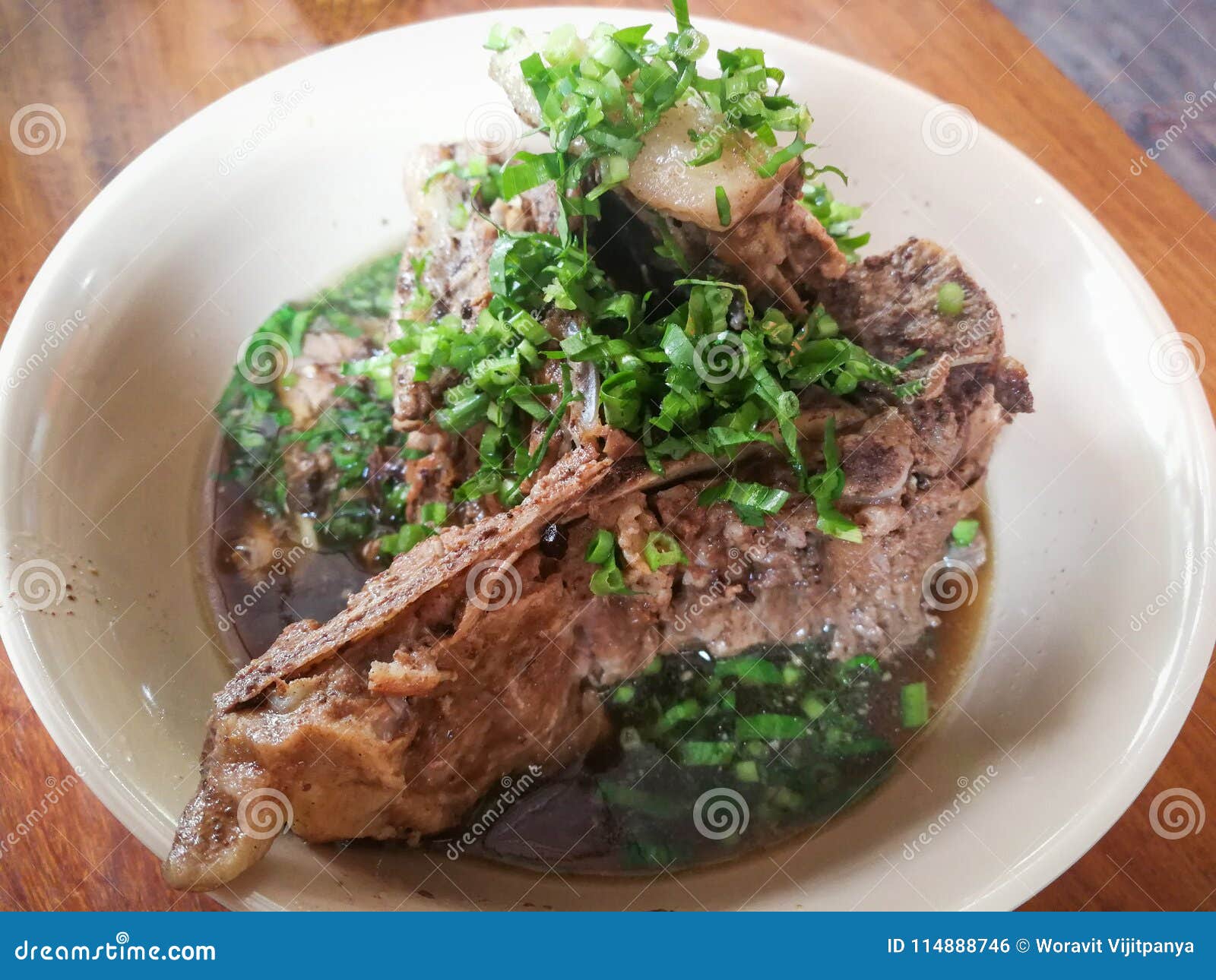 Pork bone soup stock photo. Image of braised, kitchen - 114888746