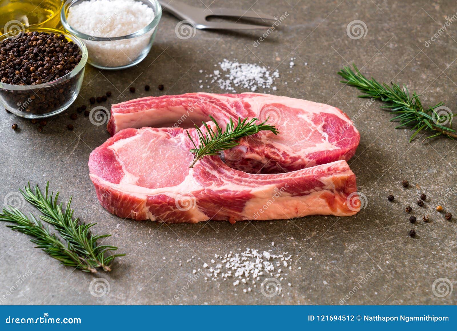 Pork chop raw stock photo. Image of nutrition, cutlet 121694512