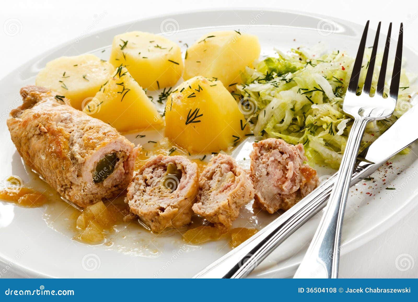Pork chop and vegetables stock photo. Image of closeup - 36504108