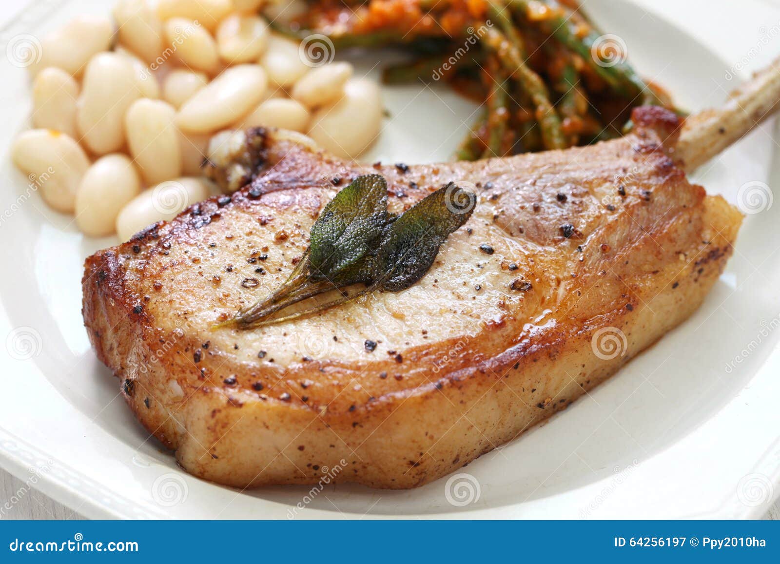 Pork chops stock image. Image of french, meat, loin, fried 64256197