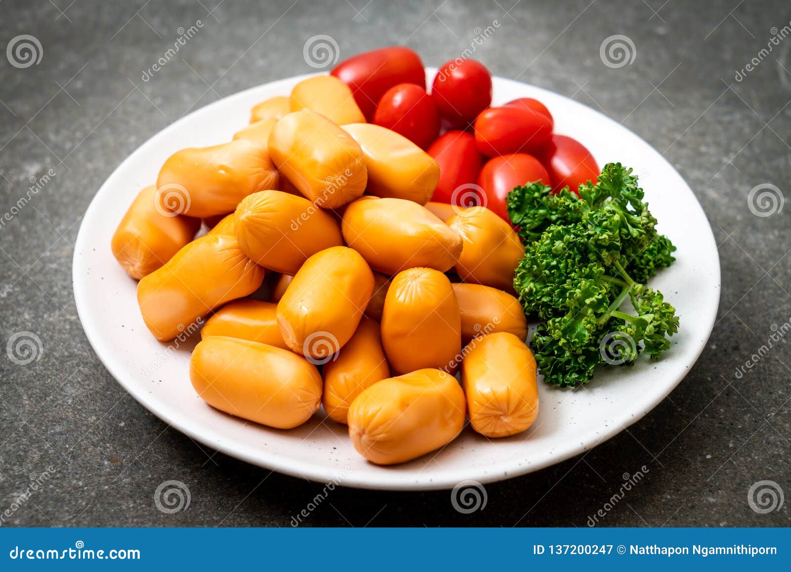 Pork cocktail sausage stock image. Image of sausage 137200247