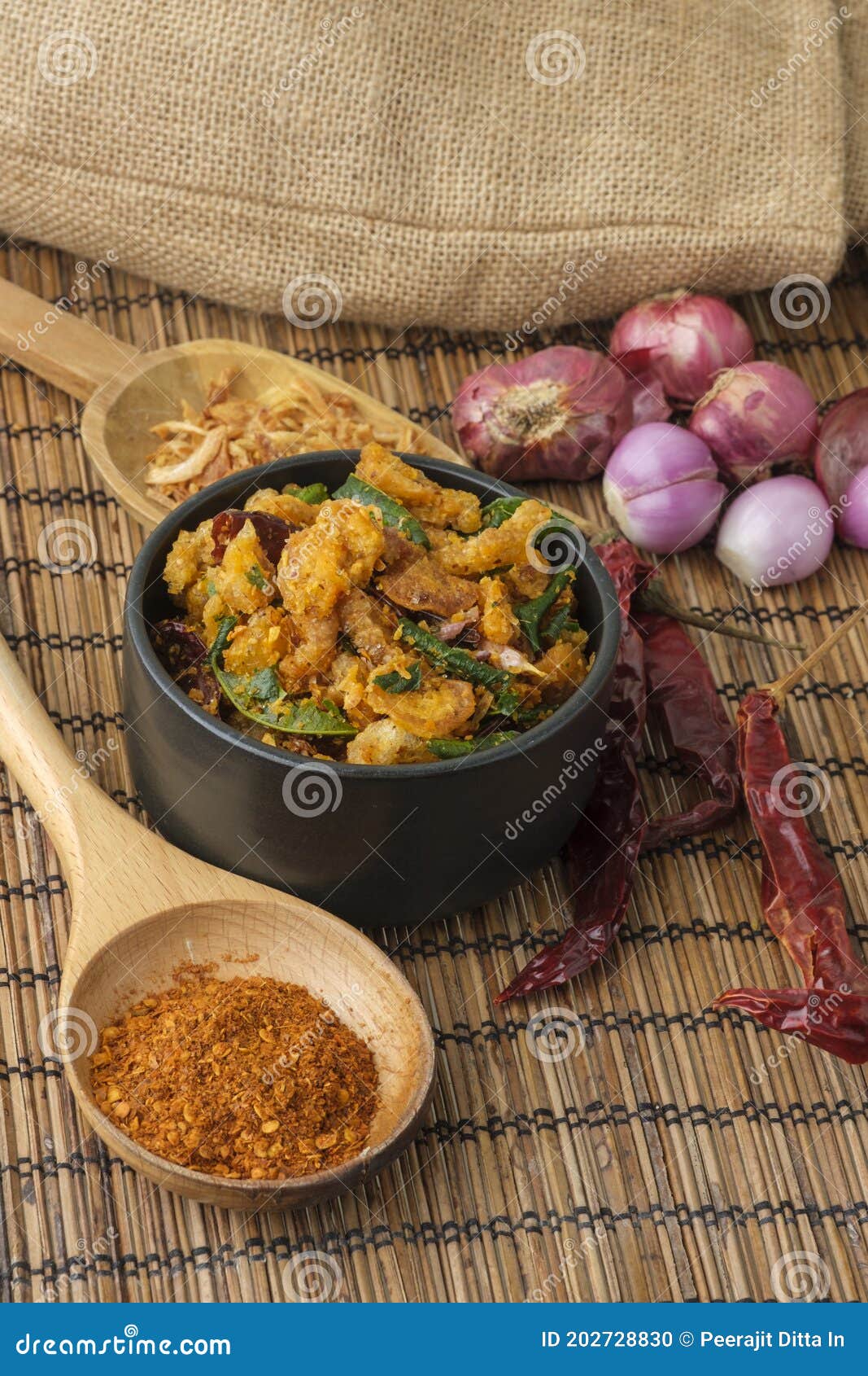 Pork Crackling Chili Paste, Thai Style Chili Dip Stock Photo Image of