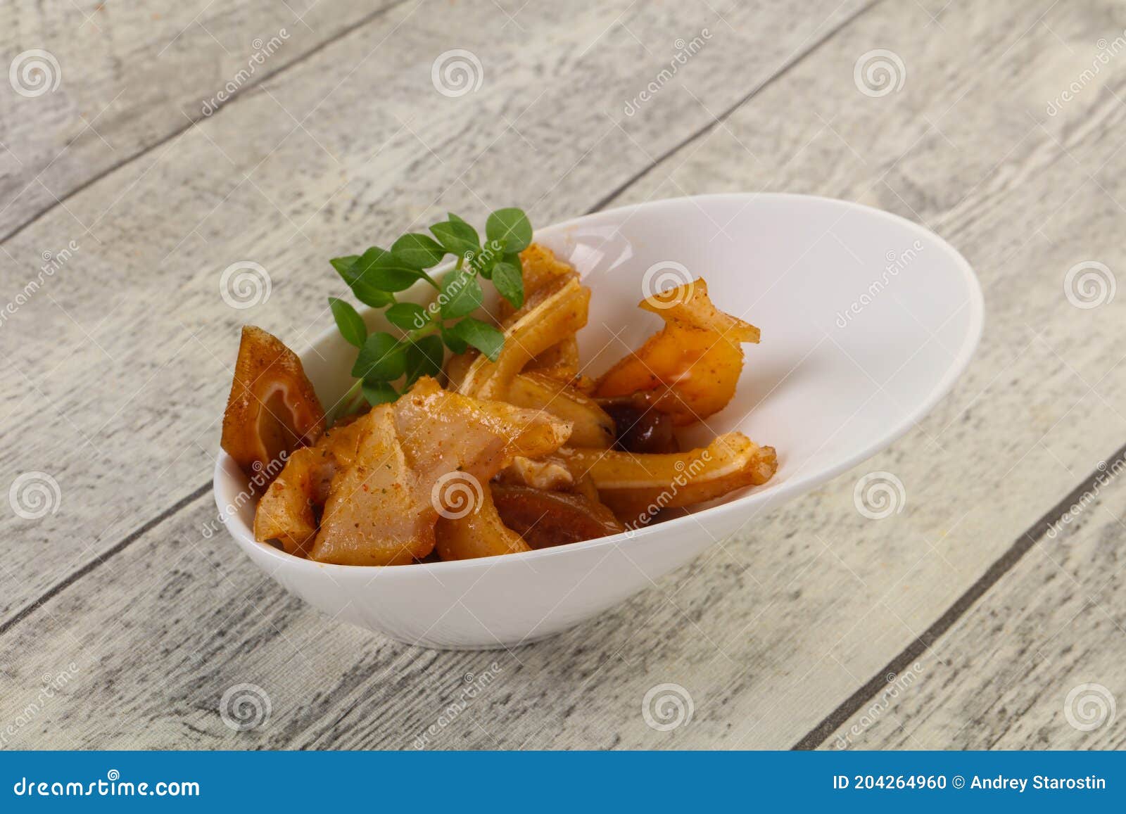 Pork ear snack stock photo. Image of thailand, green 204264960