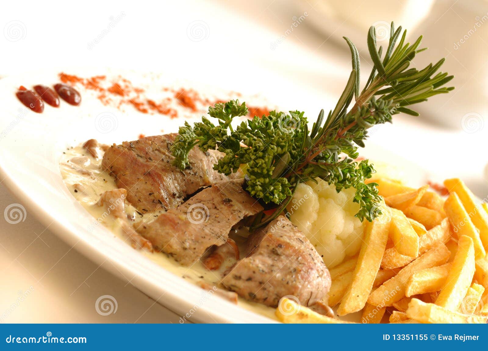 Pork Fillet with Chanterelle Sauce Stock Image Image of fillet, lunch