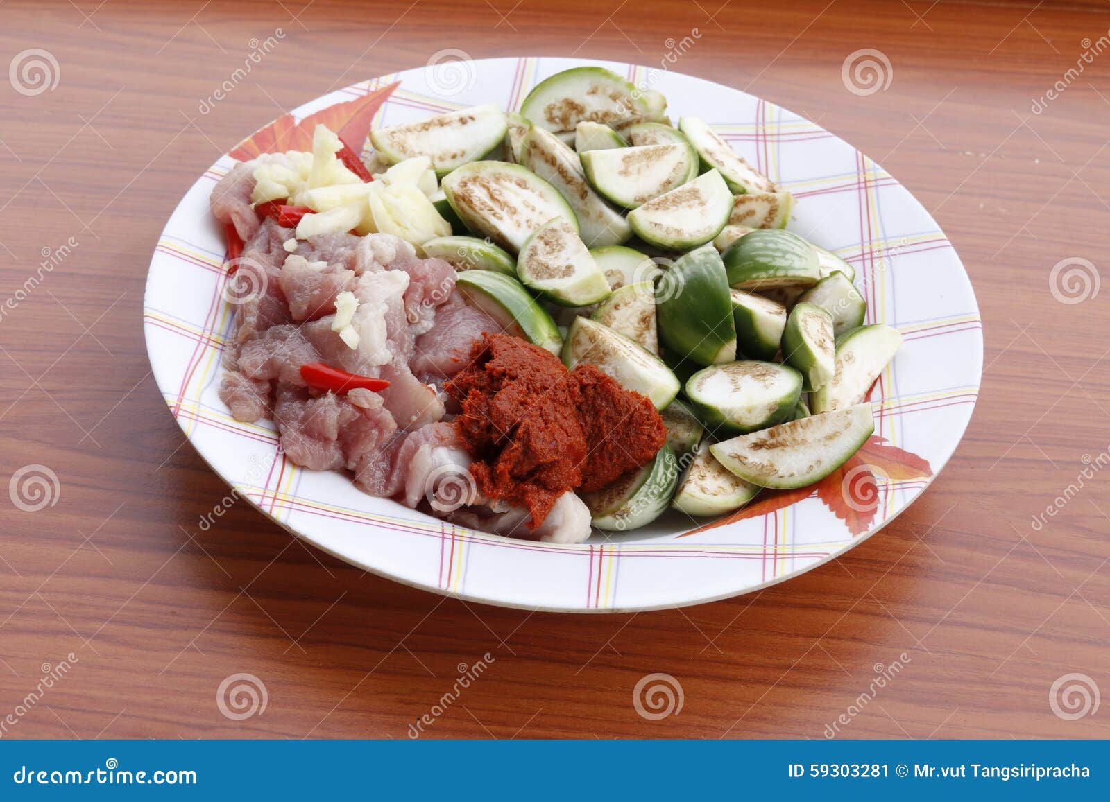 Pork Fried Eggplant Curry stock image. Image of ingredients 59303281
