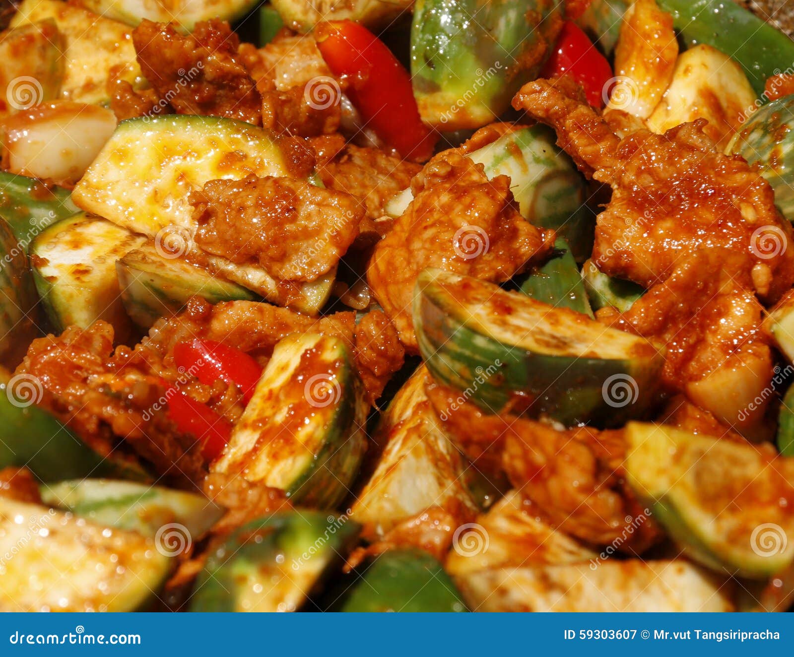 Pork Fried Eggplant Curry stock image. Image of curry 59303607