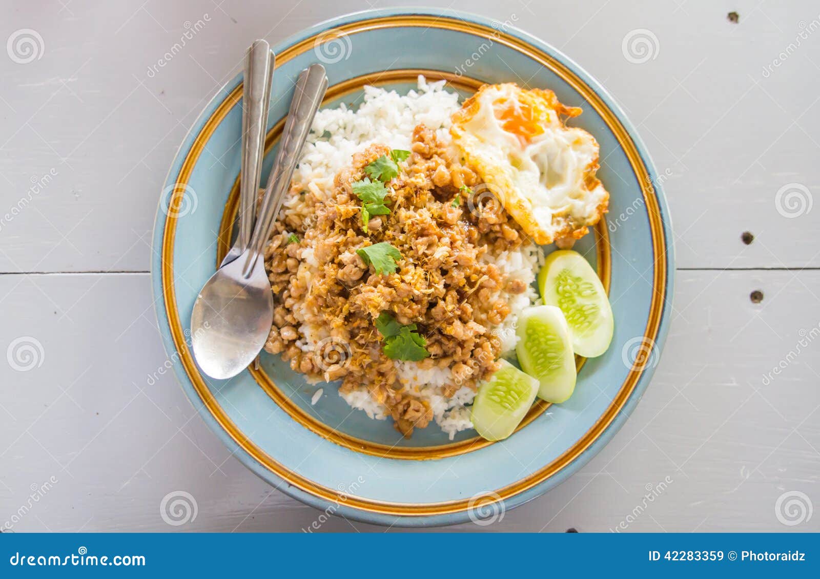 Pork Fried Rice Garlic and Dinner Stock Image Image of dish, garlic