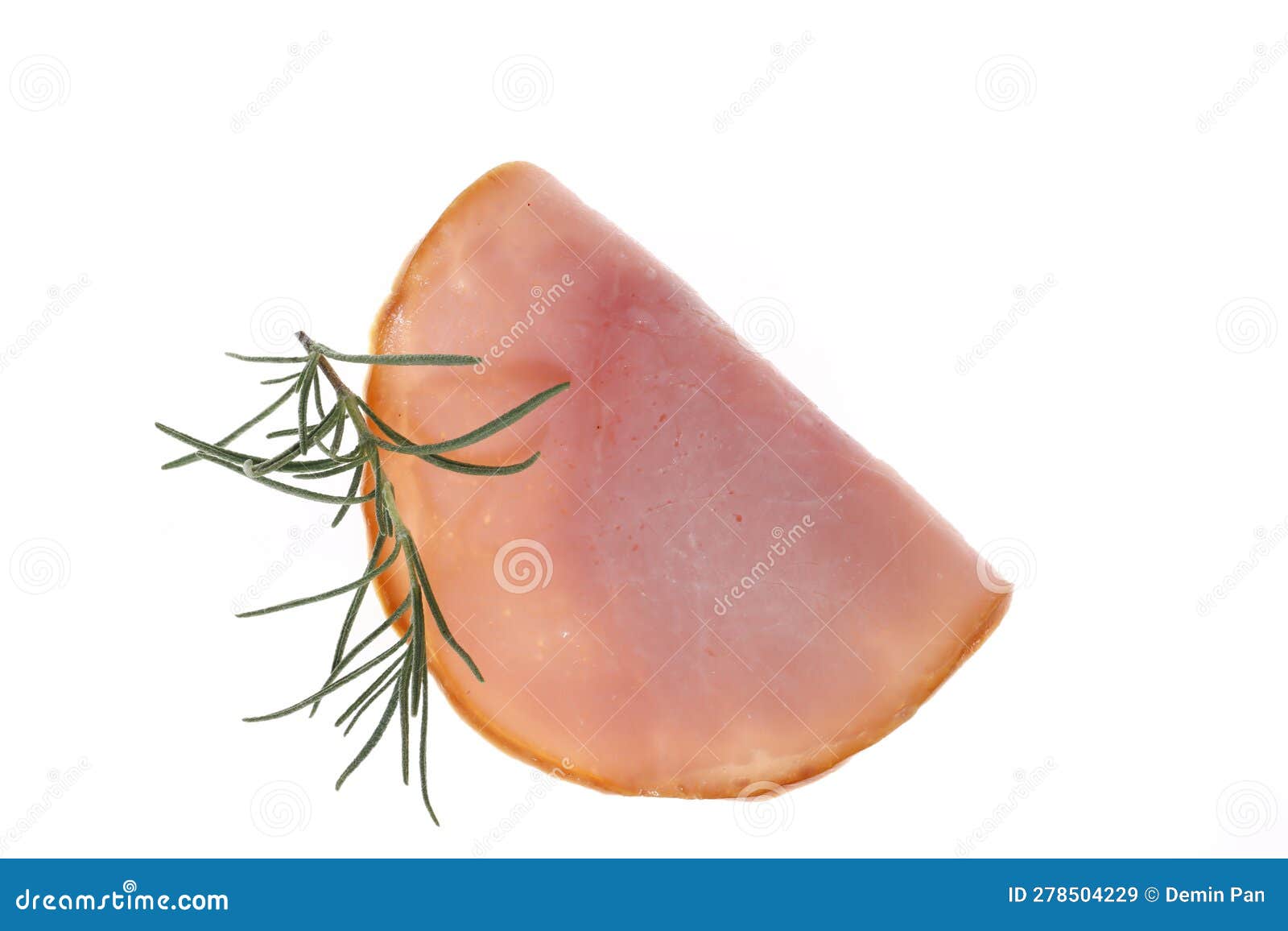 Pork Ham Slices Isolated on White Background Stock Image Image of