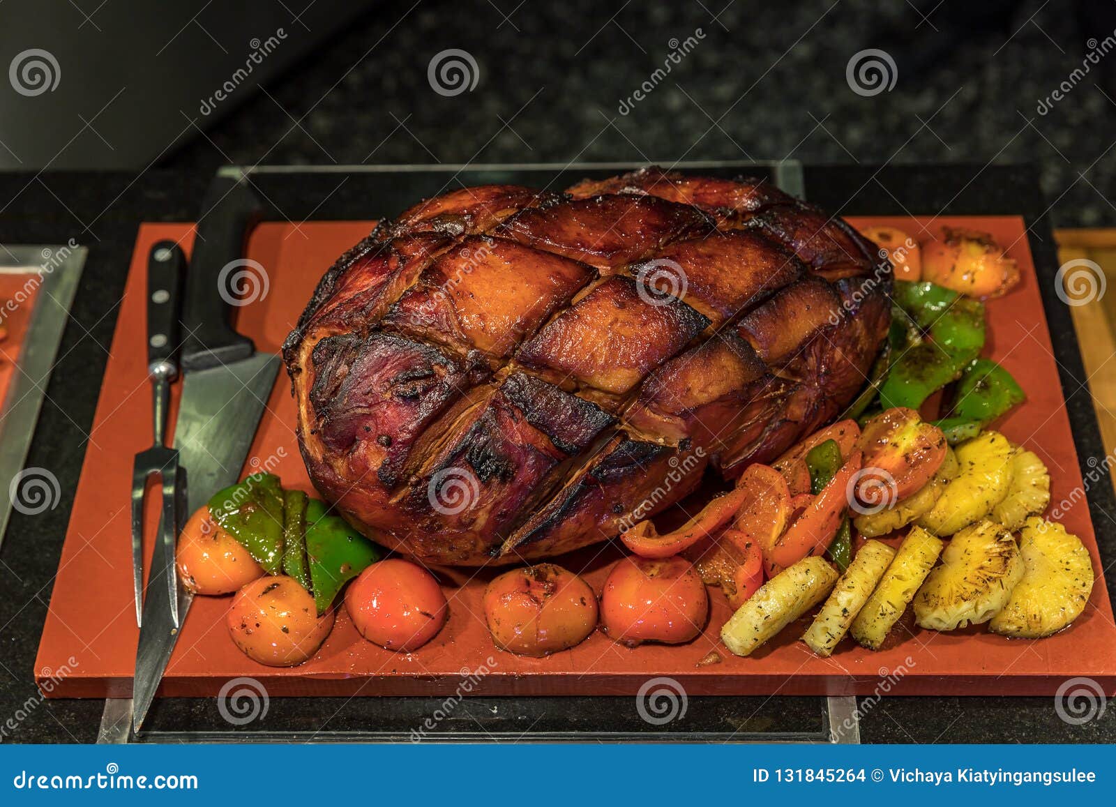 Pork Ham steak stock photo. Image of cuisine, grill 131845264
