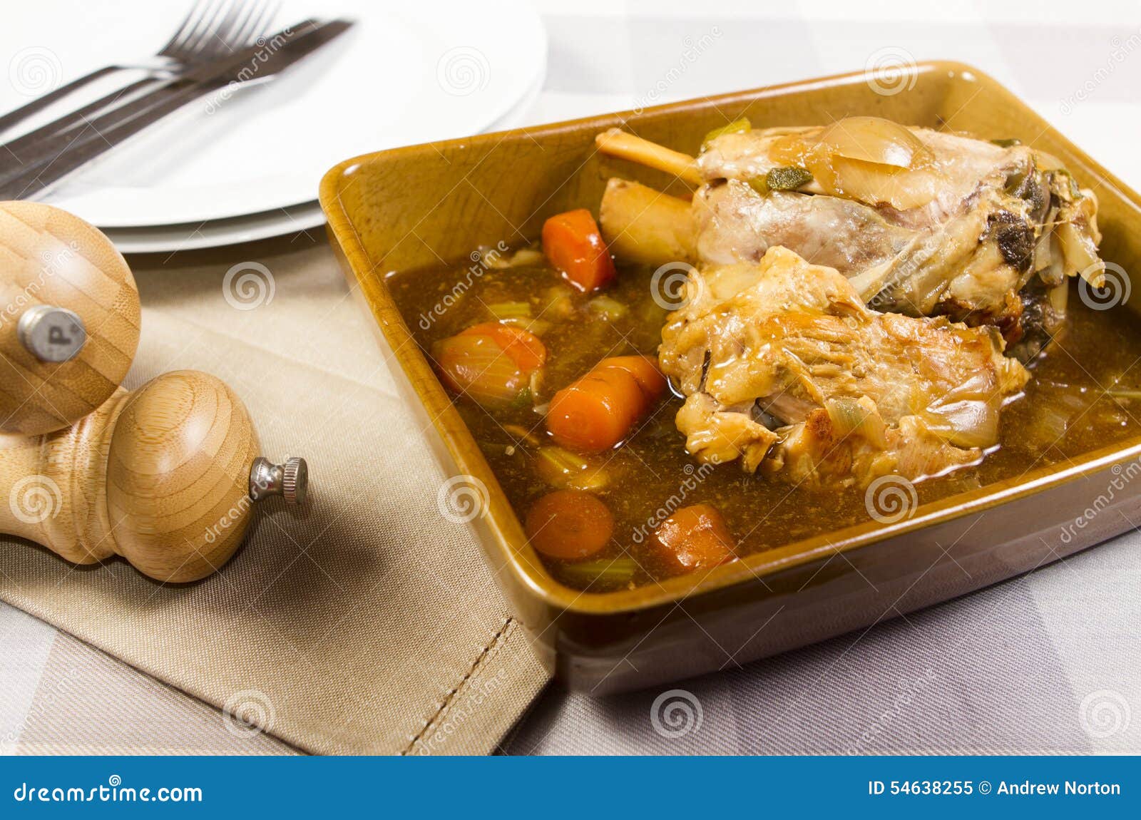 Pork hock stock image. Image of bones, green, meal, gravy 54638255